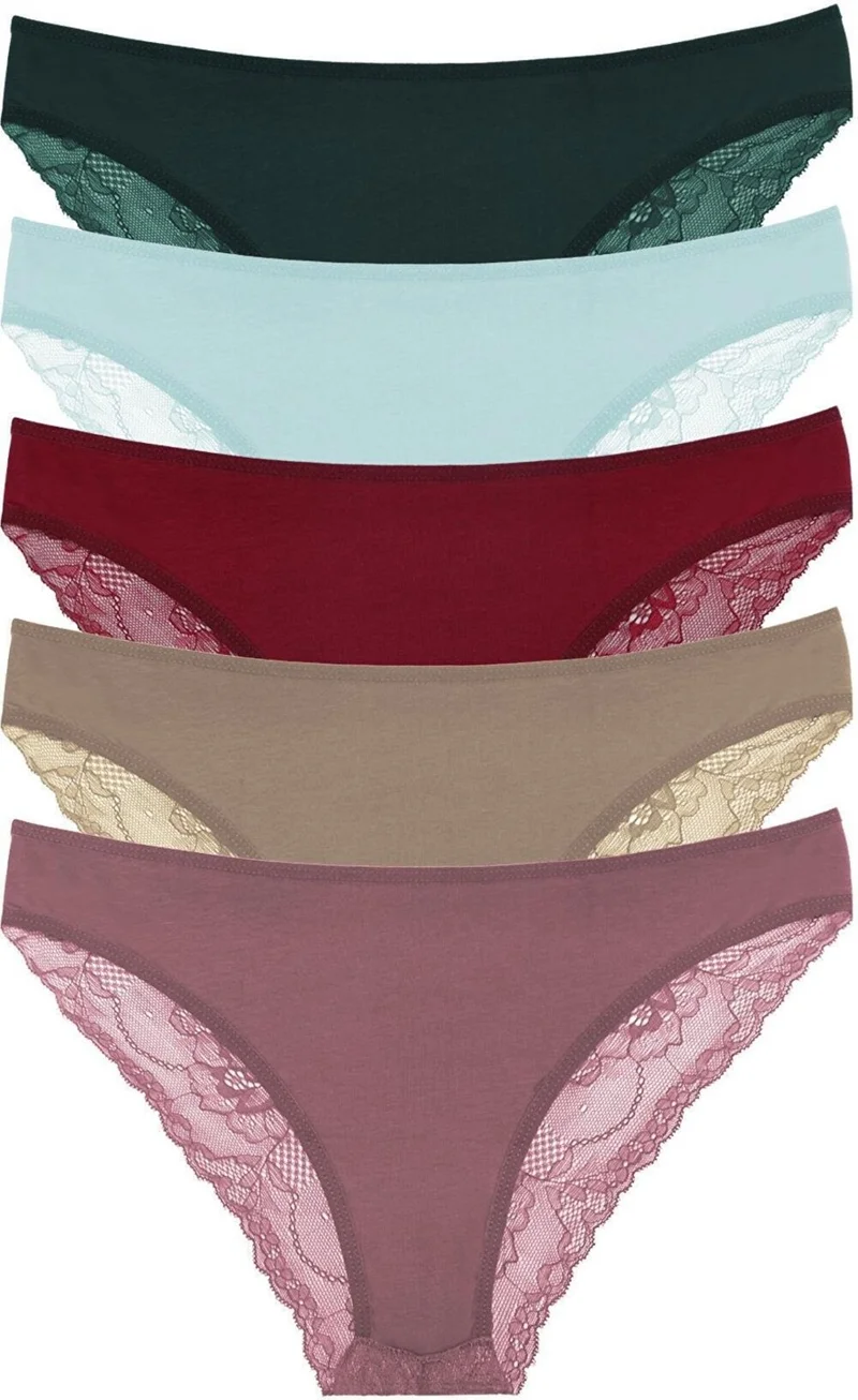 سينسو Women's Brazilian Lace Back Panties 5 Piece Package Set - KTS2014 Model5