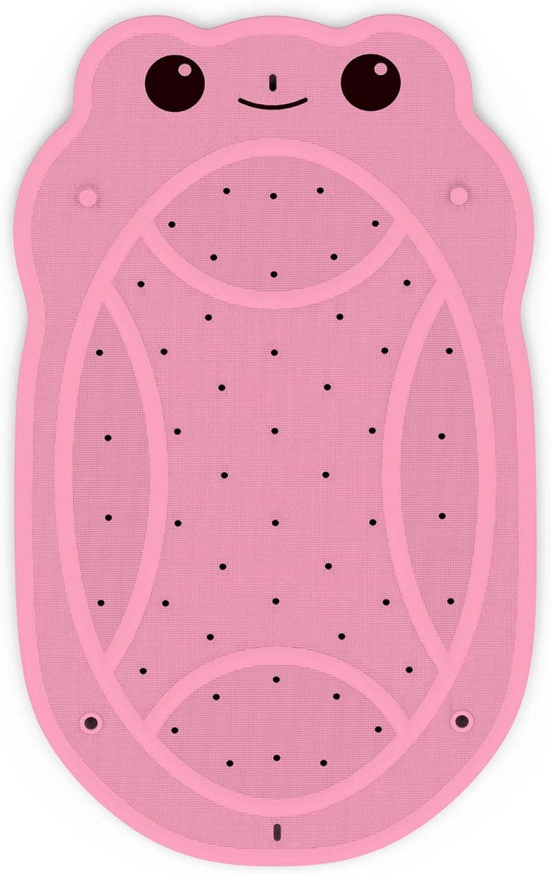JOYCANO Bathtub Mat Non Slip, Shower Mat for Kids with Natural Rubber no Plastic Smells, Baby Bath Mat for Tub Non Slip with Strong Suction Cups, 30"x18", PVC-Free, Safe Comfortable Fun for Kids, Pink - Image 1