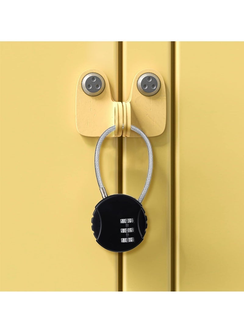 4 Pieces 3 Digit Combo Number Locks, Combination Locks, Luggage Lock Waterproof Travel Padlocks for School Gate Fence Cabinet Toolbox Suitcase Gym, Hasp Storage (Black, Silver ) - Image 5