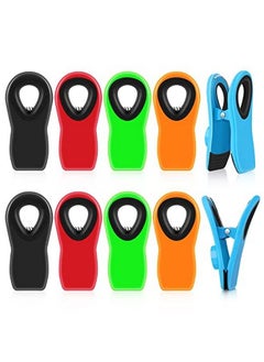 Grtard 10 Pack Magnetic Chip Clips Bag Clips Food Clips Plastic Bag Clips For Chips Clips For Food Packages Kitchen Clips With Magnet For Snack Bags And Food Bags  - Image 1