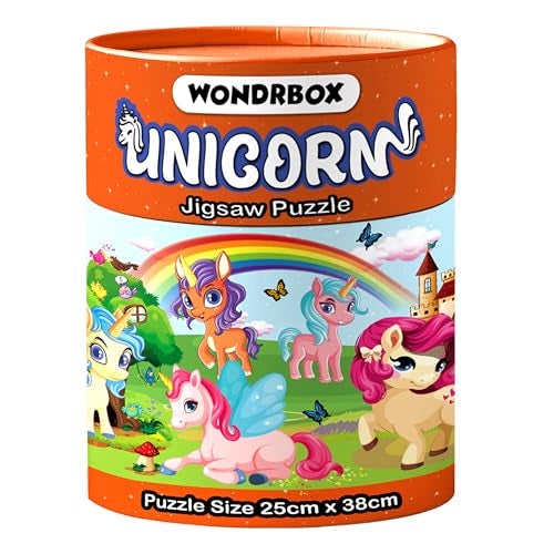 WONDRBOX Jigsaw Puzzle for Kids for Age 5 6 7 Years Boys and Girls | 60 Pieces | Size 15X10 Inches (Unicorn Puzzle) - Image 1