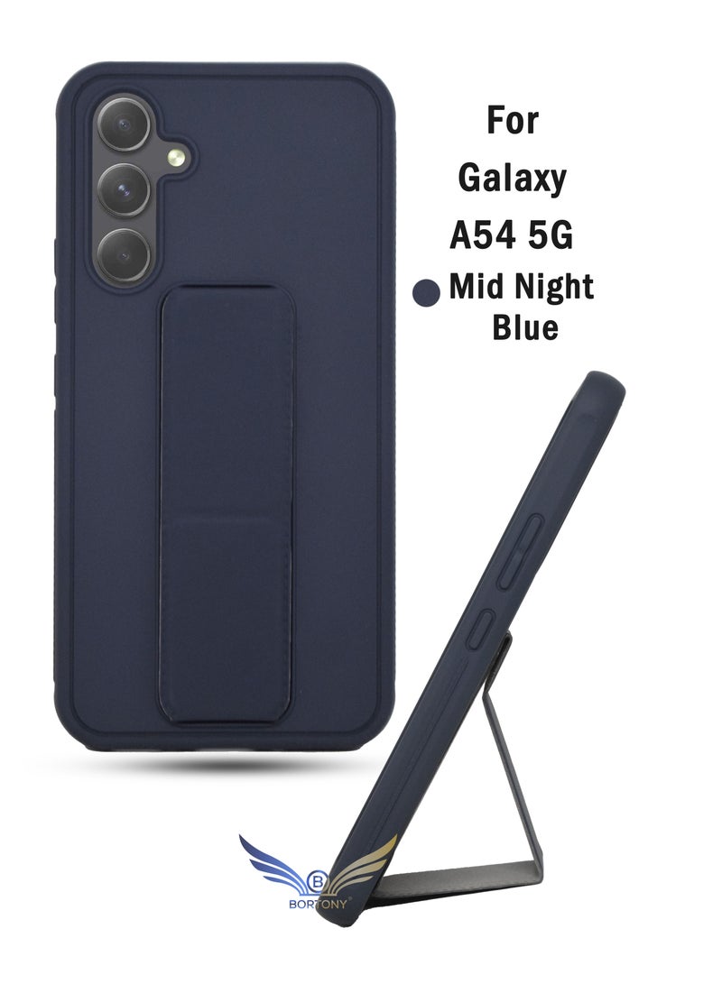BORTONY Samsung Galaxy A54 5G Case with Magnetic Car Mount Kickstand Holder Premium Silicone Vertical and Horizontal Hand Strap Grip Cover for Samsung Galaxy A54 5G - Image 1