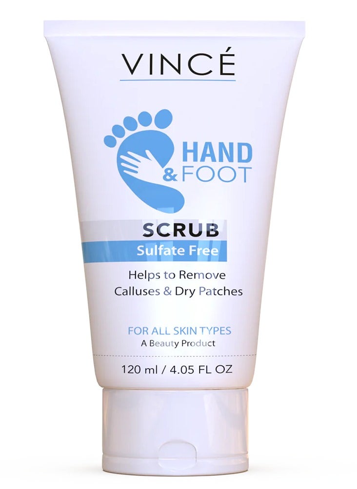 VINCE Hand & Foot Scrub – Exfoliates Dead Skin & Removes Rough Patches – Deeply Cleanses, Moisturizes Dry Skin,  Restores Softness & Radiance – Smooth, Supple Hands & Feet, 120ml  - Image 1