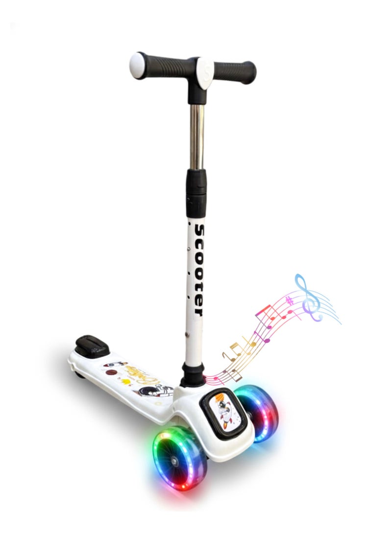 سكوتر أطفال متعدد الألوان بإضاءة وموسيقى – قابل لتعديل الارتفاع، مناسب للأعمار من 2 إلى 8 سنوات - Image 1