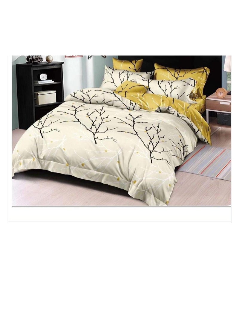 Generic 6-Piece Comforter Set – Soft, Comfortable  King size 1-PC fitted bedsheet 200 * 200cm,1-PCS Comforter 220 * 240 fixed, 4PCS Super Soft Pillowcases 