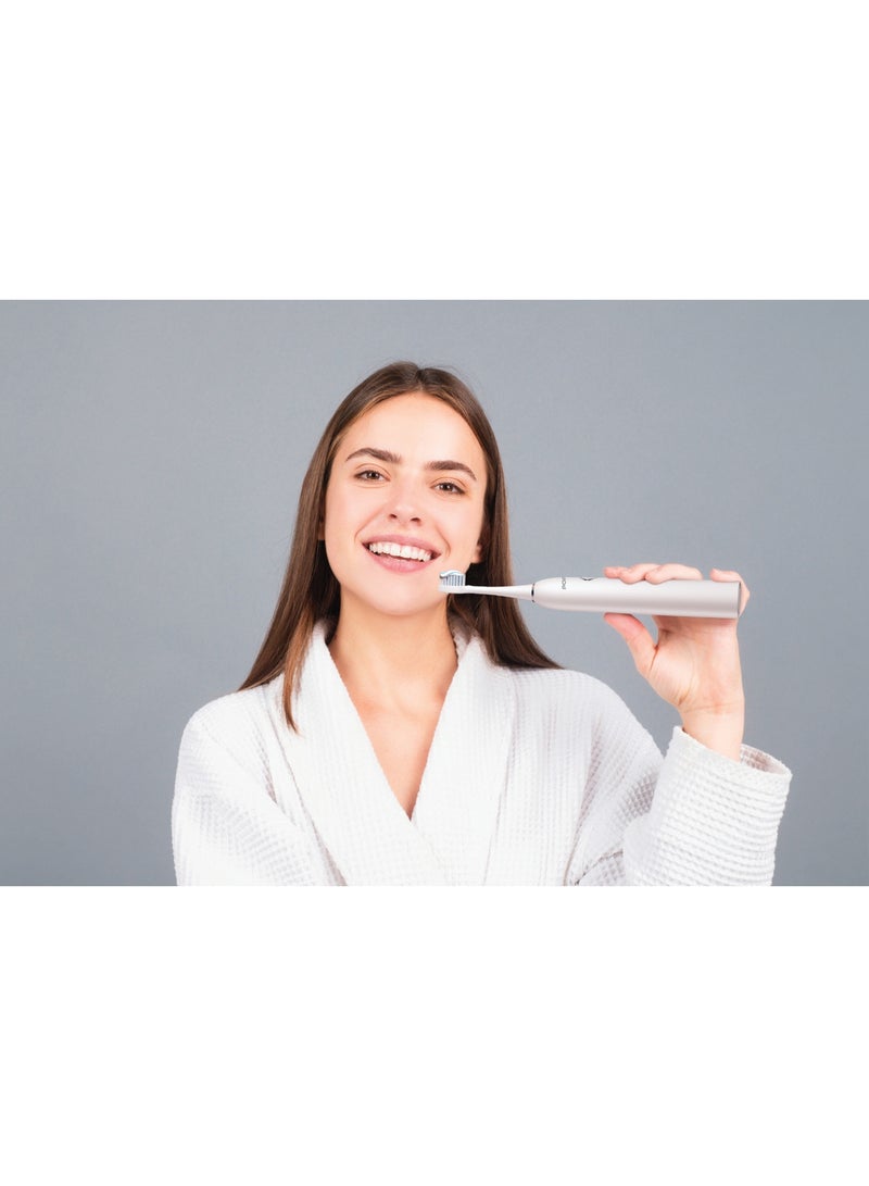 porodo Smart Sonic Electric Toothbrush with Memory Function & Powerful Sonic Cleaning / Customizable Clean Modes / Dupont Bristles / IPX7 Water Resistant / 30Days on Full Charge - White - Image 2