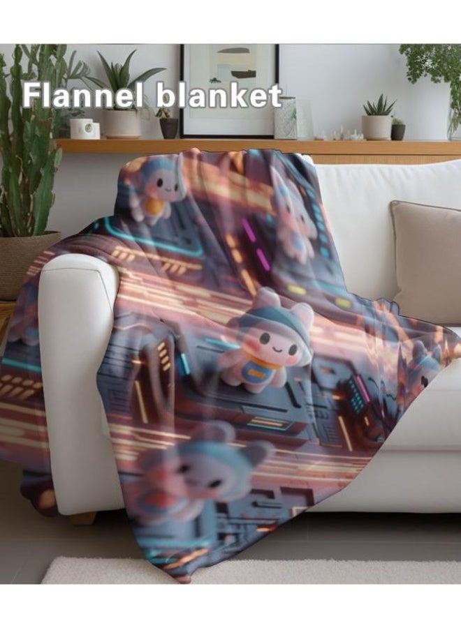 عام بطانية رقيقة من الفانيلا الكرتونية للأطفال والرضع (دافئة ومريحة، ومناسبة للنوم والألعاب) 70 سم * 100 سم - Image 4