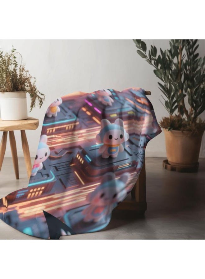 عام بطانية رقيقة من الفانيلا الكرتونية للأطفال والرضع (دافئة ومريحة، ومناسبة للنوم والألعاب) 70 سم * 100 سم - Image 5