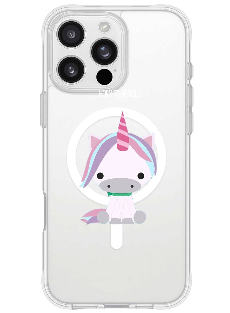 Theodor iPhone 16 Pro Max Magsafe Magnetic Case for iPhone Compatible with Wireless Charging, Shockproof Phone Bumper Cover - born-to-be-wild - Image 1