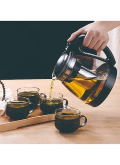 XiuWoo Tea Pot Set (With 4 Lotus Cups) Transparent/Black 2000ml  - Image 3