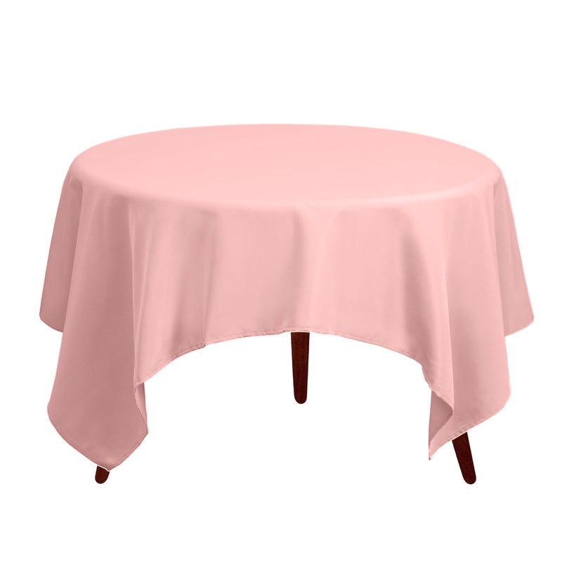 Gee Di Moda Square Tablecloth - 70 x 70 Inch Pink Table Cloth for Medium Square or Round Tables - Heavy Duty Washable Fabric - for Buffet Table  Holiday Party  Dinner  Wedding & Baby Shower - Image 2