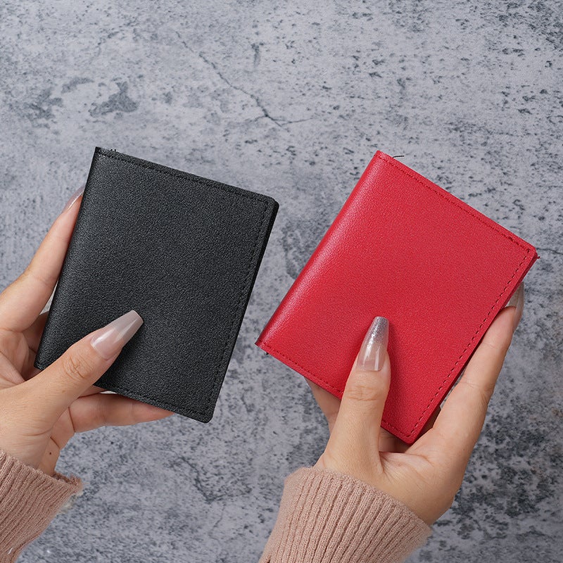 Multifunctional Solid Color PU Leather Wallet, RFID Blocking Design Portable Daily Storage Purse for Cards Cash Coin Business Use - Image 1