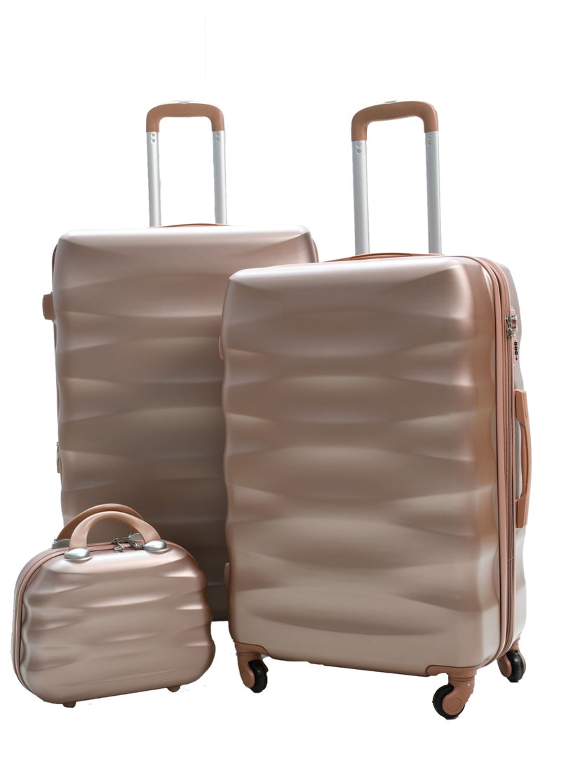 مورانو طقم حقائب سفر مورانو 5 قطع بعجلات مقاس 30/26/22/18/12  بوصة (روز قولد) - Image 3