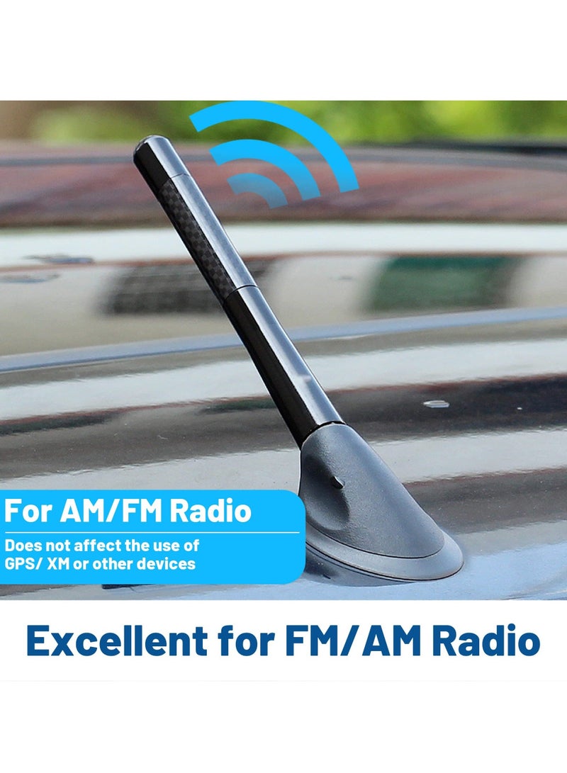 Captaintech Antenna for Ford Lincoln Mercury 2007-2018 AM FM Radio, 4.7" Carbon Fiber Stubby Aerial Mast for Truck Vehicle Car Wash Proof - Image 2