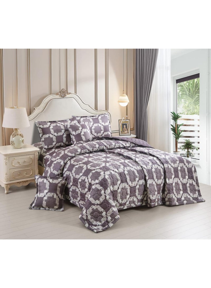 مون طقم لحاف نفرين مضغوط مشجر 6 قطع مقاس اللحاف 240x220 سم - Image 1