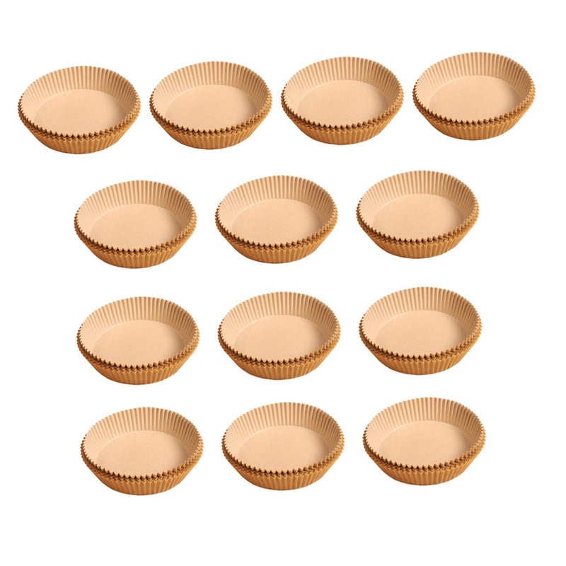 Air Fryer Disposable Round Baking Paper Liners 50pcs Natural Color Non Stick Oil Absorbing Heat Resistant - Image 2