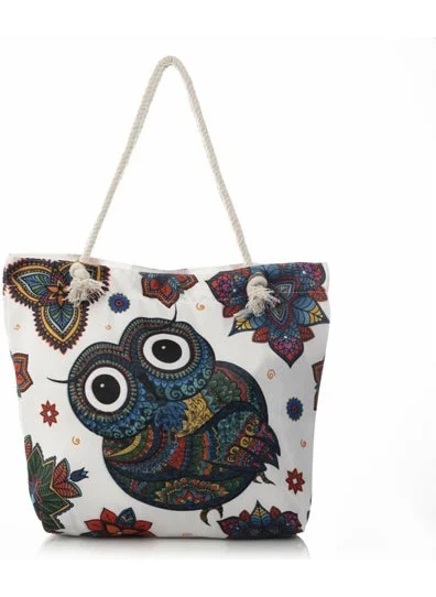 Linotti Owl Digital Printed Beach Bag 01