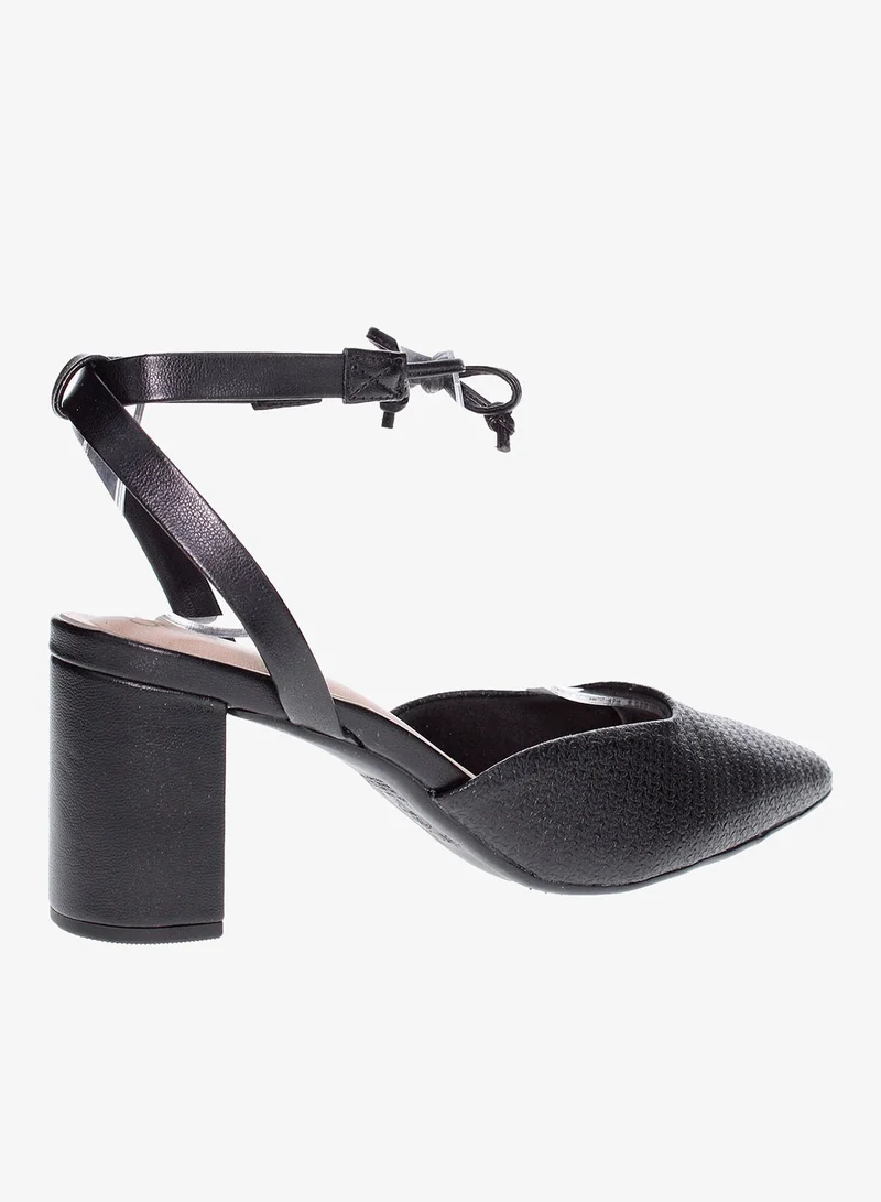 Beira Rio Black Mid Heels Sandals for Women – Sling Back Heel Sandals for Girls with Ankle Strap for Women | Best Price UAE