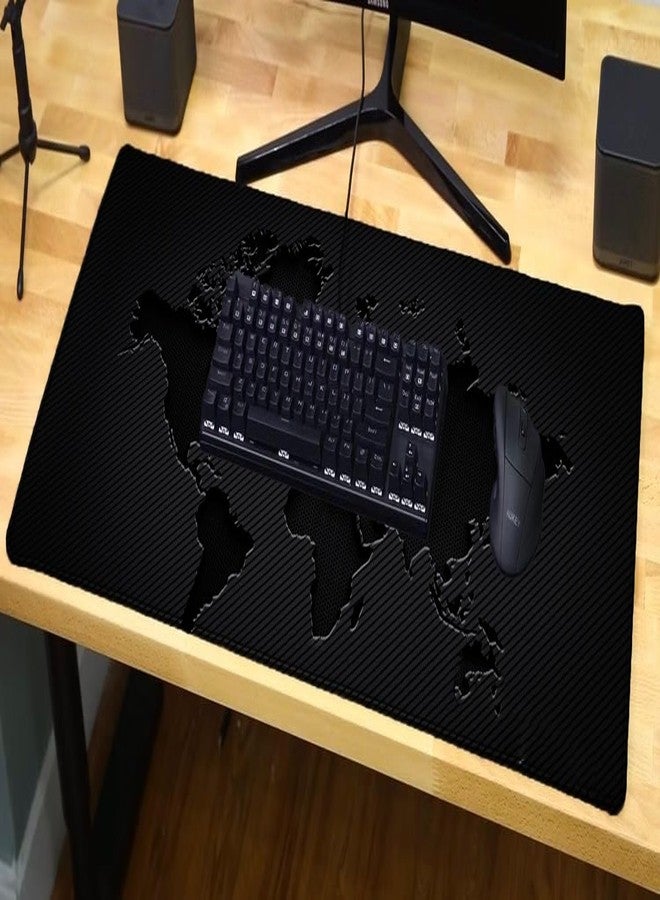 CHATTERJEE Electro HUB Gaming Mouse Pad with Non-Slip Rubber Base | Large Desk Pad for Office and Gaming | Durable Stitched Edges | Smooth Surface for Precision Control (Black) - Image 2