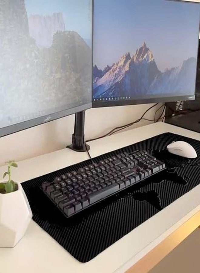 CHATTERJEE Electro HUB Gaming Mouse Pad with Non-Slip Rubber Base | Large Desk Pad for Office and Gaming | Durable Stitched Edges | Smooth Surface for Precision Control (Black) - Image 4