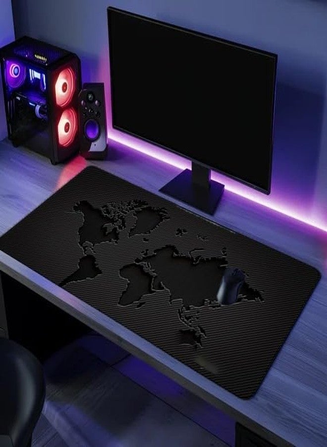 CHATTERJEE Electro HUB Gaming Mouse Pad with Non-Slip Rubber Base | Large Desk Pad for Office and Gaming | Durable Stitched Edges | Smooth Surface for Precision Control (Black) - Image 3