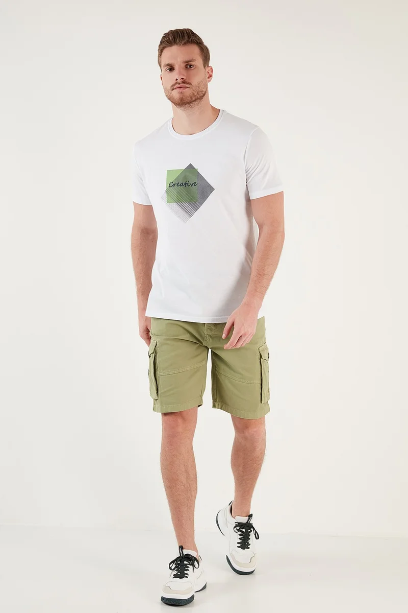 Buratti Printed Crew Neck Cotton Slim Fitt Shirt Men's T Shirt 646R3940
