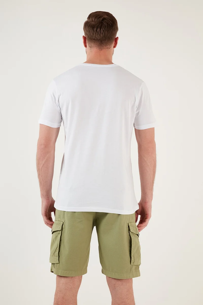 Buratti Printed Crew Neck Cotton Slim Fitt Shirt Men's T Shirt 646R3940