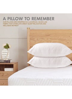 Hotel Linen Klub Hotel Linen Klub  1PC Quilted Pillow Queen (50 x75cm)- Outer Cover : 90GSM Microfiber Supersoft Fabric Filling:  650grams Soft Fiber  Diamond Quilt Pattern  - Image 3