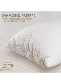 Hotel Linen Klub Hotel Linen Klub  1PC Quilted Pillow Queen (50 x75cm)- Outer Cover : 90GSM Microfiber Supersoft Fabric Filling:  650grams Soft Fiber  Diamond Quilt Pattern  - Image 2
