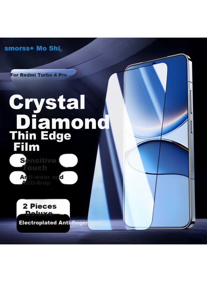 Smorss Tempered Glass Screen Protector For Xiaomi Redmi Turbo 4 Pro, Full Coverage Protective Film For Redmi Turbo 4 Pro, Hd Clear Glass Anti-drop Anti-fingerprint Front Film
