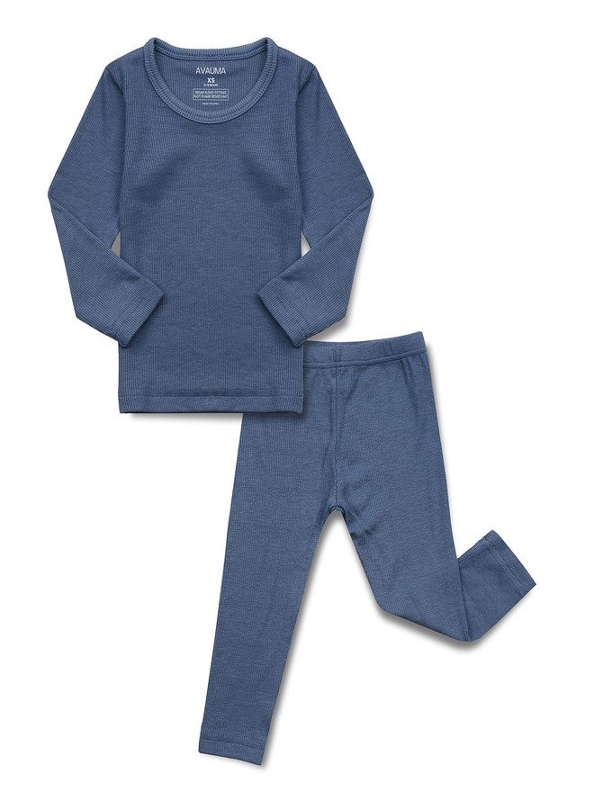 AVAUMA Baby Boys Girls Pajama Set Kids Toddler Snug fit Ribbed Sleepwear pjs for Daily Life Style (JS/Blue(L)) - Image 1