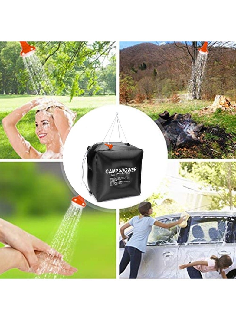 ارواق حقيبة استحمام للتخييم بالطاقة الشمسية، حقيبة استحمام مريحة للسفر والتخييم في الهواء الطلق مع خرطوم قابل للطي وفوهة تبديل، حقيبة استحمام متينة سريعة التسخين للتخييم والمشي لمسافات طويلة وصيد الأسماك - Image 5