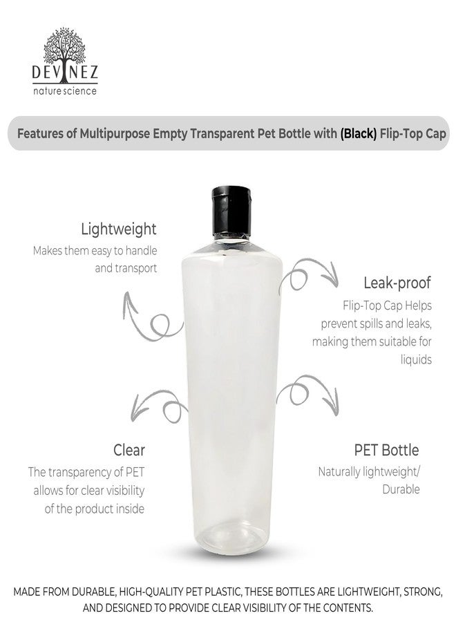 Devinez 250ml Multipurpose Transparent PET Bottle – with Flip-Top Cap, Perfect for Essential Oils, Skin Care, Toners, Cleaning, Sanitizers, Beauty & DIY Projects (Pack of 2) - Image 1