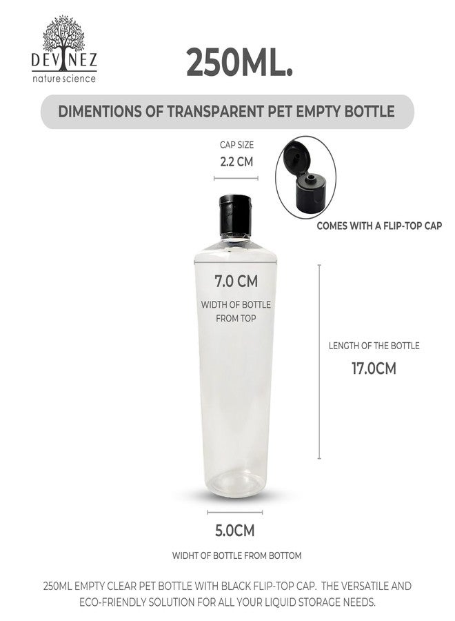Devinez 250ml Multipurpose Transparent PET Bottle – with Flip-Top Cap, Perfect for Essential Oils, Skin Care, Toners, Cleaning, Sanitizers, Beauty & DIY Projects (Pack of 2) - Image 2