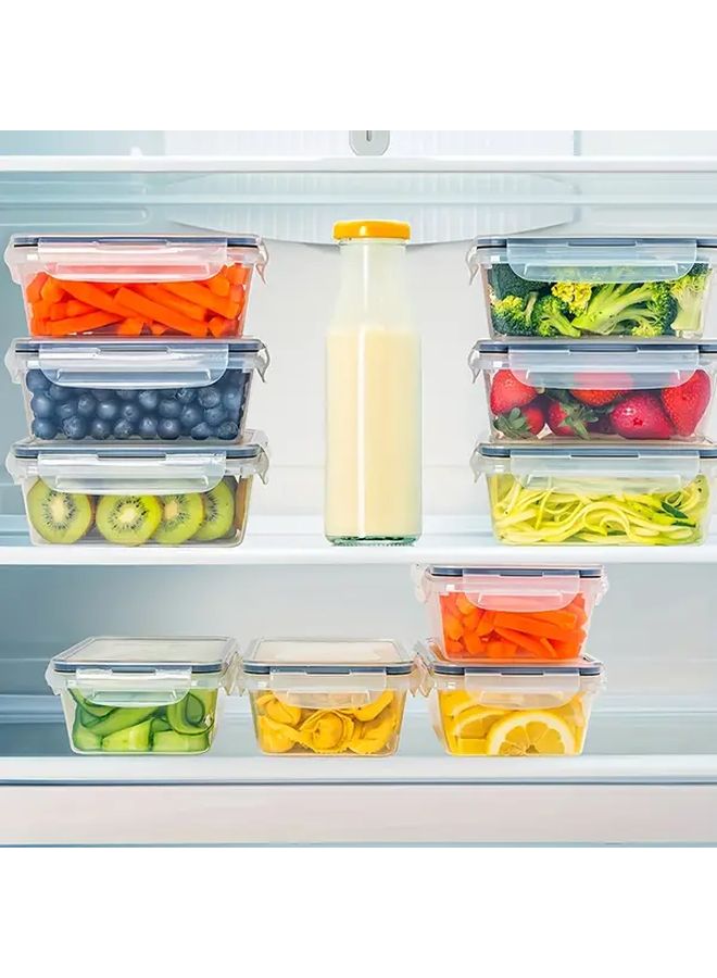 Airtight Food Storage Containers 4 Piece Set With Easy Click Lids Reusable PP Plastic Transparent Rectangular Design For Camping Picnics Work School Lunches Holiday Gifts Kitchen Organizer And Storage