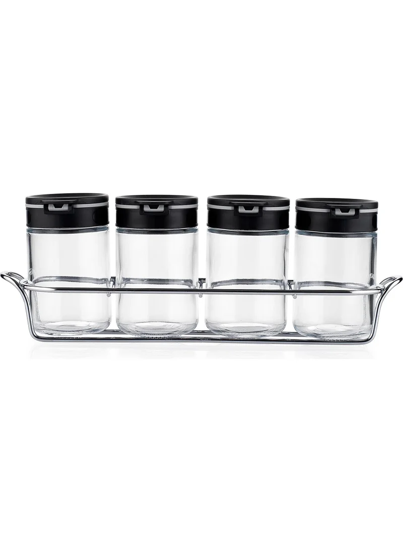 Schafer Clark Spice Set with Stand 200 Ml-5 Piece-Black