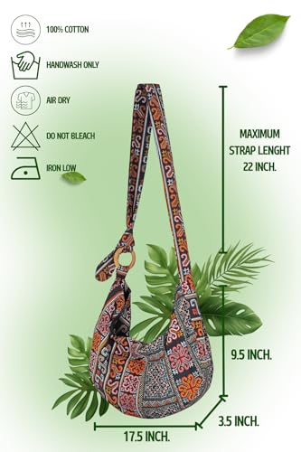 YOUR COZY Women's Black Cotton Hobo Bag - Image 5