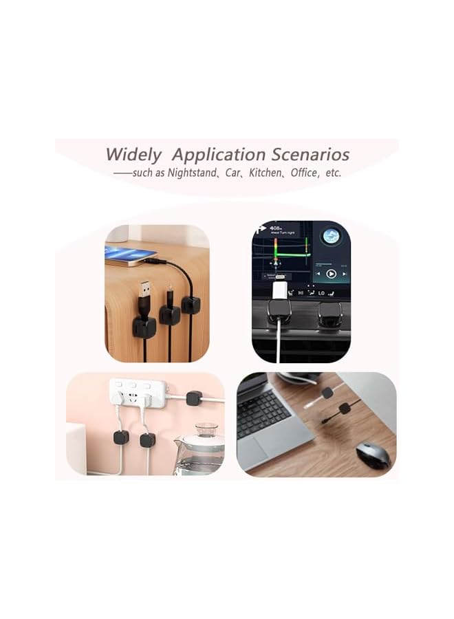 promass 8 Pack Magnetic Cable Clips Cord Holder [Cable Smooth Adjustable] Magnetic Cord Organizer for Home Bedroom Office Nightstand - Image 5