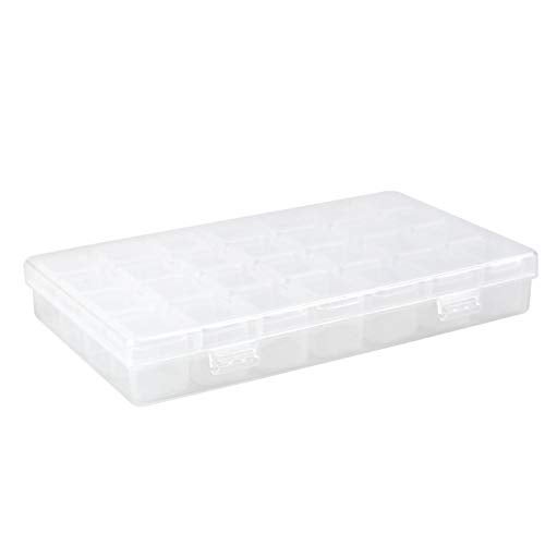 BornBeauty 28 Slots Empty Clear Plastic Organizer Box Nail Art Decoration Storage Container Tool for Nail Glitter Rhinestone Crystal, Earrings, Jewelry Beads, Small Accessories (Clear) - Image 5