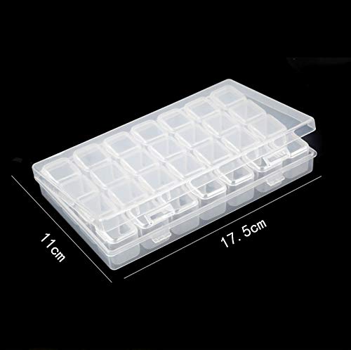 BornBeauty 28 Slots Empty Clear Plastic Organizer Box Nail Art Decoration Storage Container Tool for Nail Glitter Rhinestone Crystal, Earrings, Jewelry Beads, Small Accessories (Clear) - Image 4