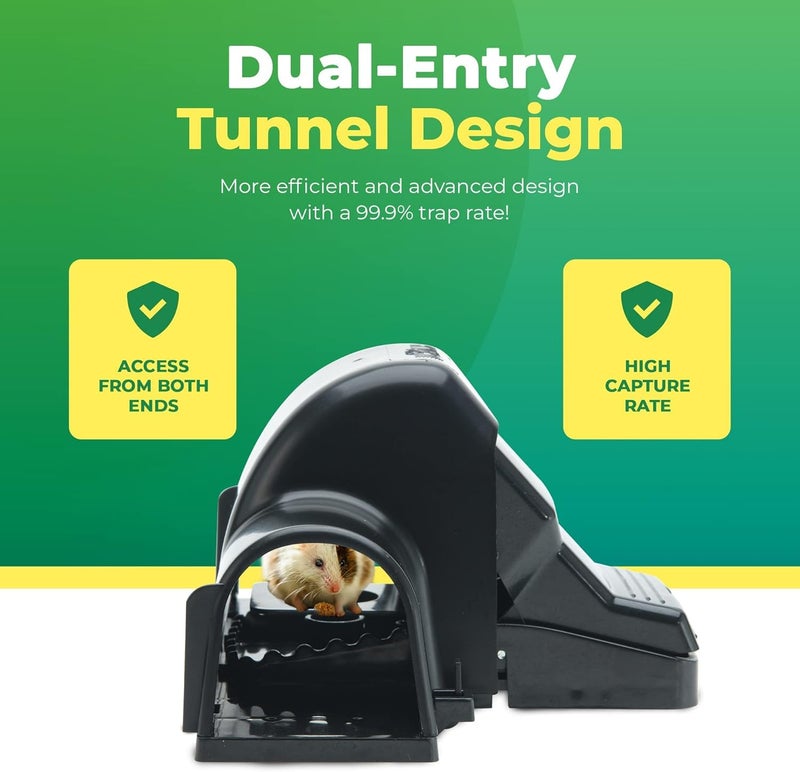 Preptep Rat Traps Indoor and Outdoor - Dual-Entry Large Rat Trap Outdoor and Indoor for Home, Garden and Restaurant with 99.9% Trap Rate | Easy to Use Rodent Traps with Safe Hands Free Design - Image 4
