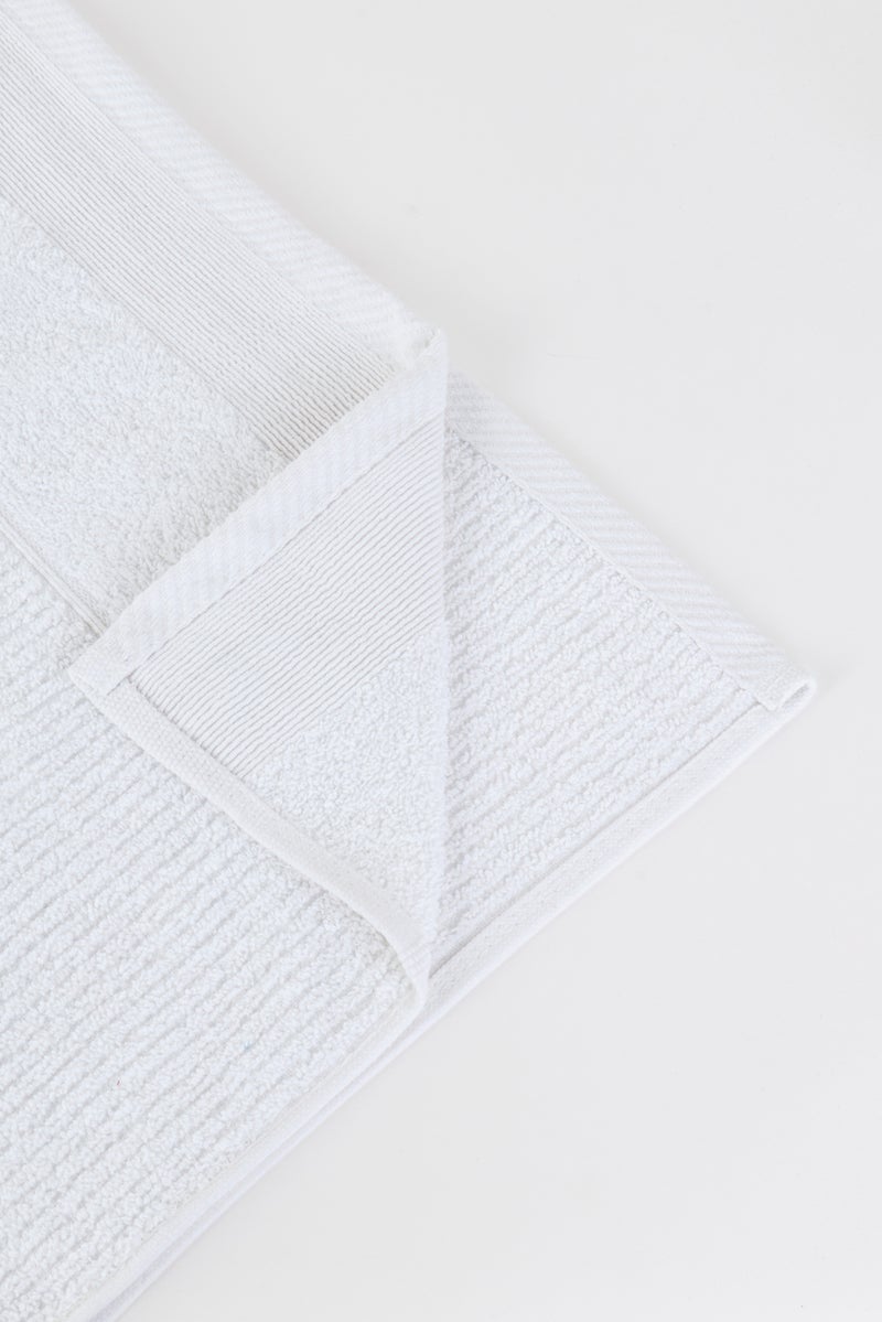 NINE WEST Cotton Textured Bath Towel, White - Image 3