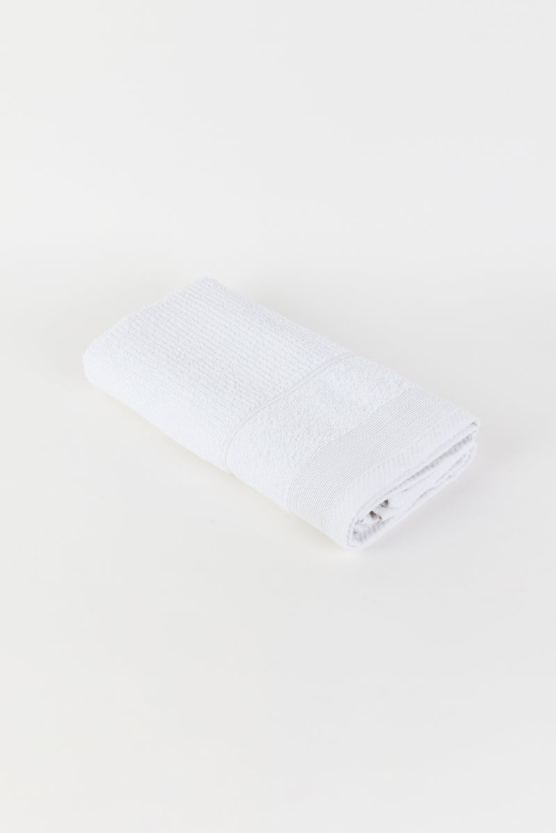 NINE WEST Cotton Textured Bath Towel, White - Image 2