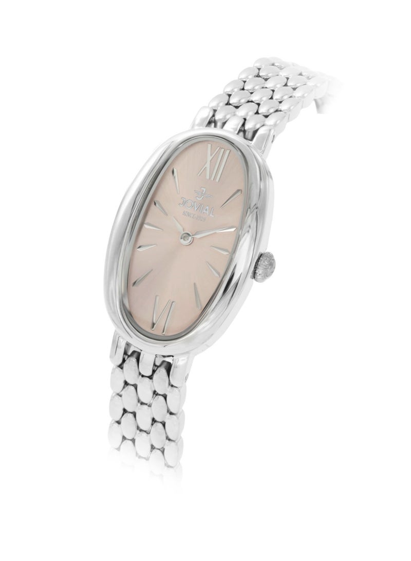 جوفيال ساعة جوفيال  - 9183LSMQ05E  النسائية، سوار معدني، مينا وردية، مقاومة للماء، تناظرية، 22 مم - Image 2