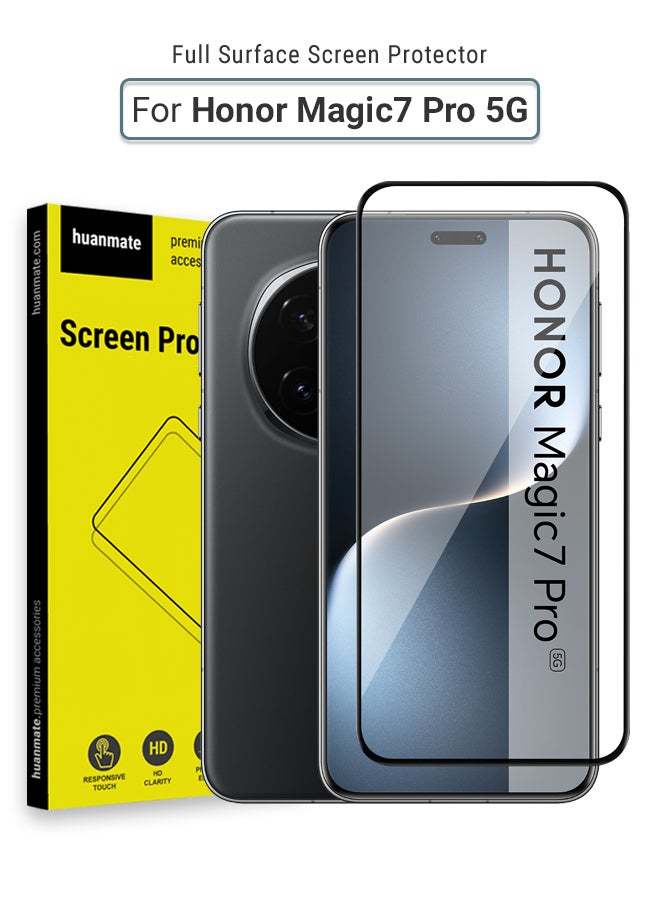 huanmate Honor Magic7 Pro Screen Protector – Premium Edge to Edge Tempered Glass, High Transparency, Delicate Touch, Anti-Explosion, Smooth Arc Edges, Easy Installation - Image 1