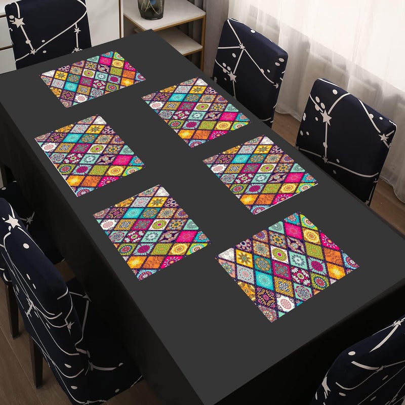Cread Craft Cread Craft Printed PVC Placemats for Dining Table and Kitchen Hot Vessels Dining Mats Multicolor387  - Image 1