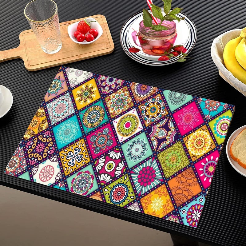 Cread Craft Cread Craft Printed PVC Placemats for Dining Table and Kitchen Hot Vessels Dining Mats Multicolor387  - Image 2
