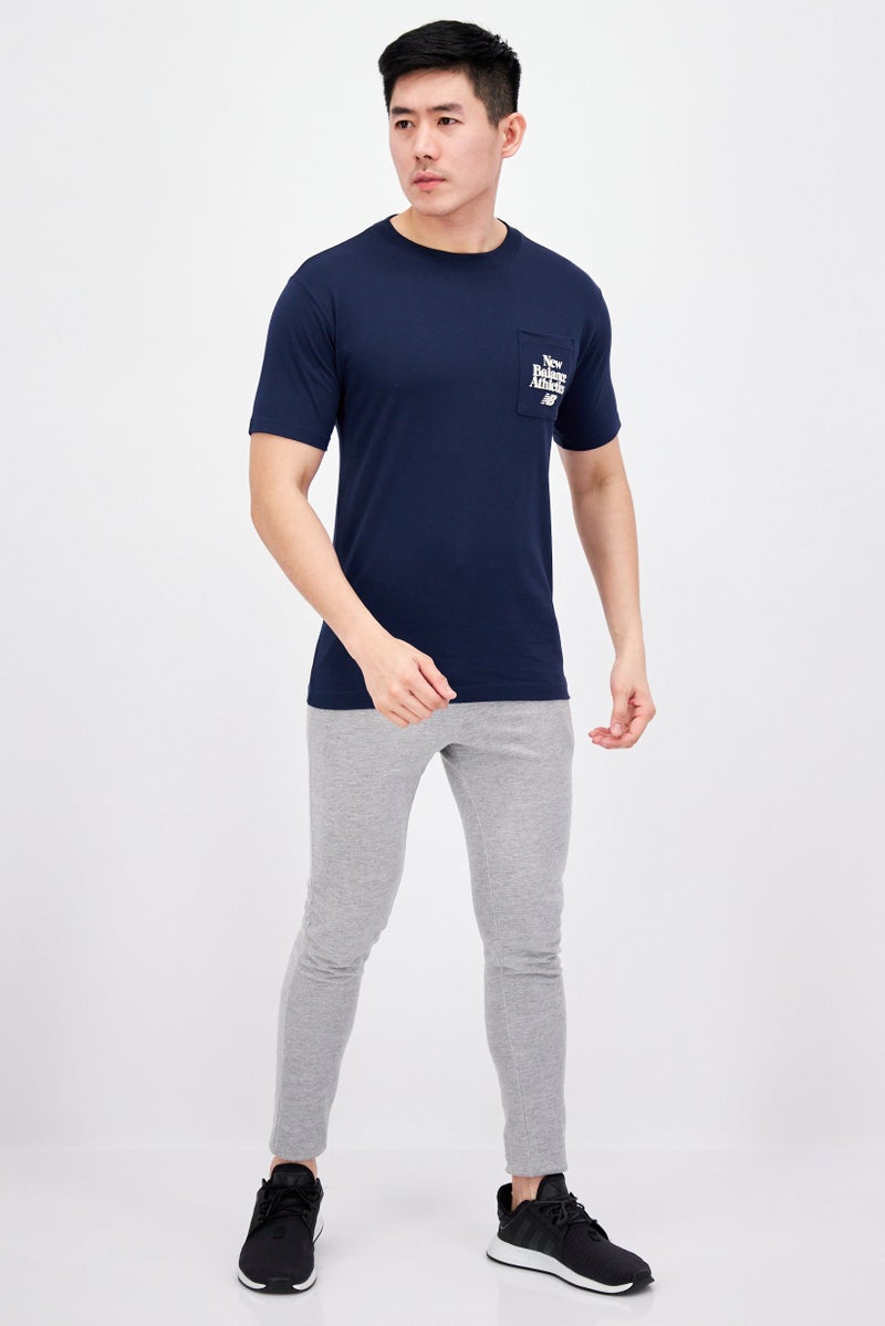 New Balance Men Sportswear Fit Short Sleeve Outdoor T-Shirts, Dark Teal Blue - Image 4