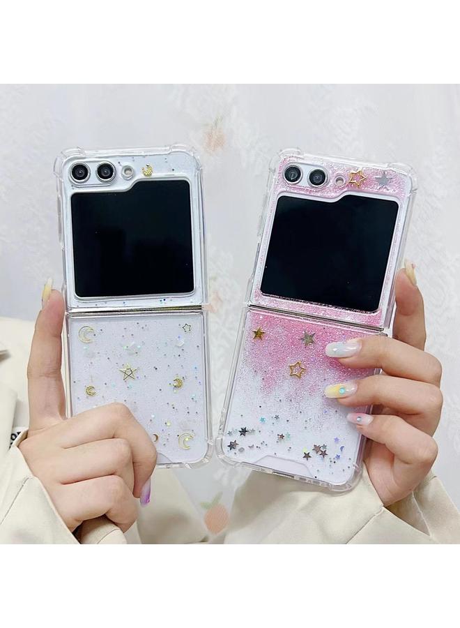 اس-توب جراب لهاتف Samsung Galaxy Z Flip6، جراب هاتف من مادة TPU إيبوكسي مقاومة للصدمات بنقشة نيزكية لامعة - Image 4