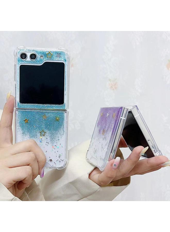 اس-توب جراب لهاتف Samsung Galaxy Z Flip6، جراب هاتف من مادة TPU إيبوكسي مقاومة للصدمات بنقشة نيزكية لامعة - Image 5